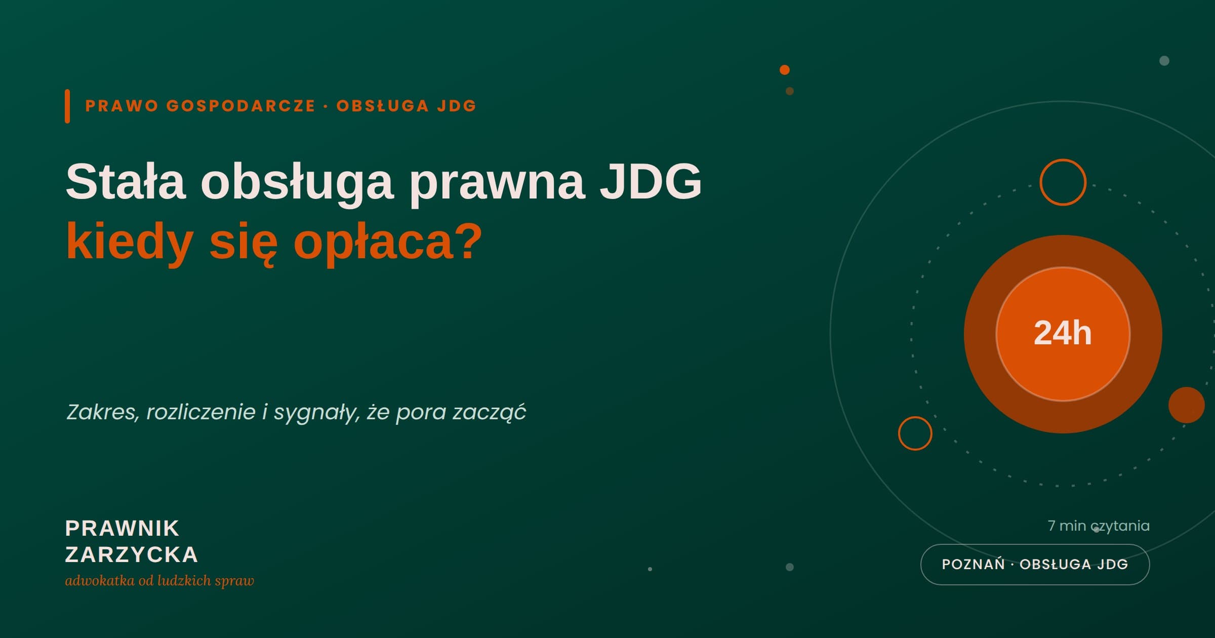 Stała obsługa prawna JDG w Poznaniu — jak wygląda i kiedy się opłaca?